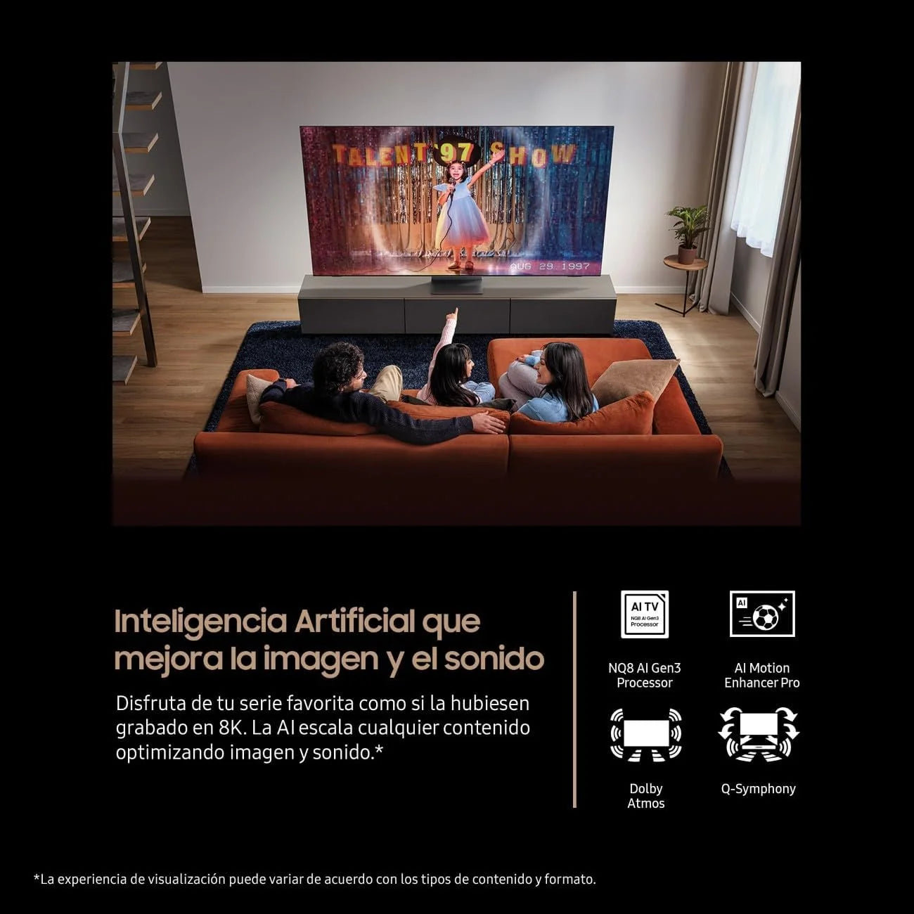 TV 65 Pulgadas Neo QLED QN900F 8K Mini LED Smart TV con Vision AI, Pantalla sin Reflejos con Glare Free y Motion Xcelerator 165Hz