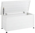 Beliani Arcón para exterior de aluminio mueble de almacenaje de jardín blanco 113 x 50 cm Campalto