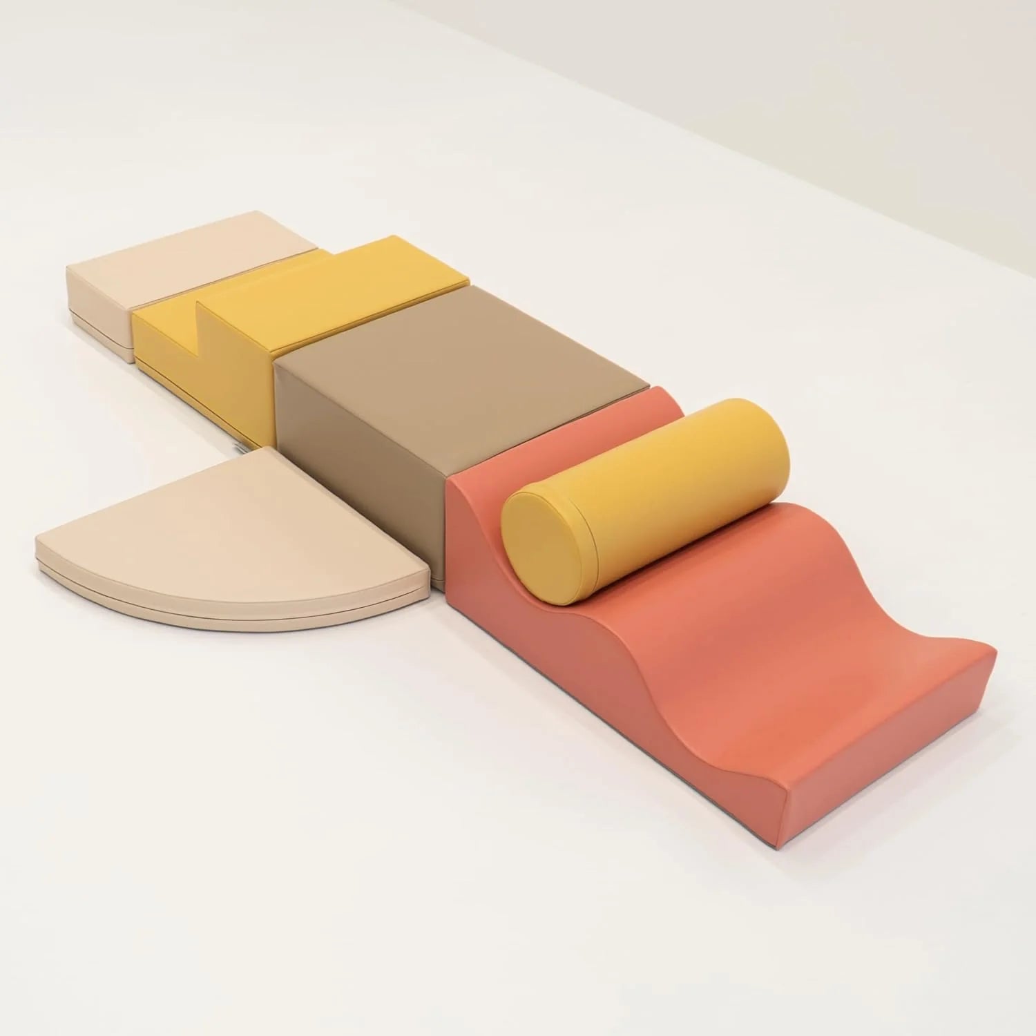 IGLU Soft Play Explorer Toboganes Infantiles Bloques Psicomotricidad Infantil Parque Montessori Juego de 6 Espuma Educativos para Niños Escalada Bebe (Pastel Autumn)