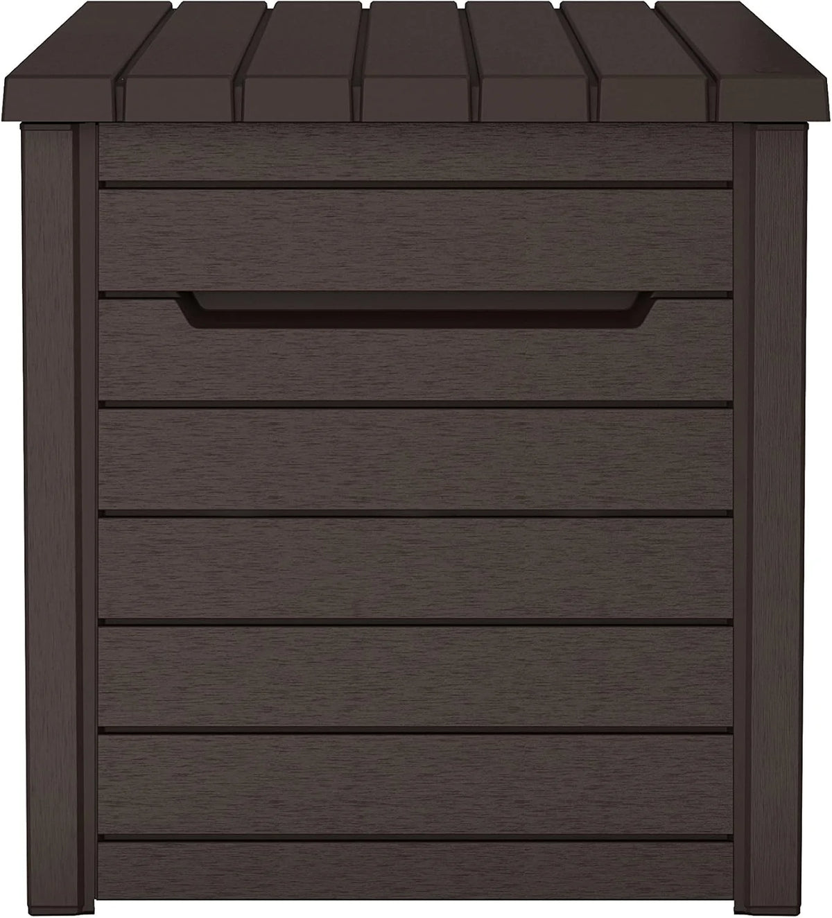Keter Ontario - Arcón exterior, Baúl almacenaje, Capacidad 870L, Resina, Color Marrón, Ordenación jardín y terraza, 147 x 83 x 86 cm