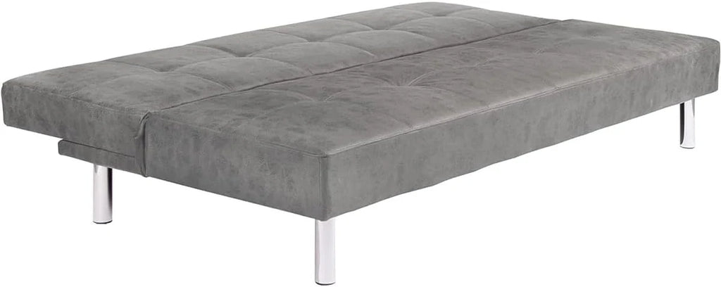 Mattfy - Sofá Cama Clic Clac Tipo Libro de 3 Plazas Modelo Milos, Diseño Moderno, Práctico y Funcional, Acabado en Gris