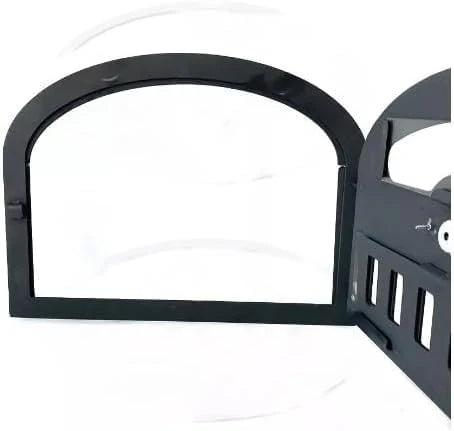 Puerta de horno de leña con vidrio (mediano), negro, chapa de acero - Sor pampa grill cod 23 (grande)
