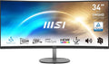 MSI Pro MP341CQ 34" UWQHD zakrzywiony ekran biurowy - Panel VA 1500R, 3440x1440, 100Hz, komfort oczu, sRGB 116%, HDR Ready, wbudowane głośniki, regulowane nachylenie - HDMI, DisplayPort