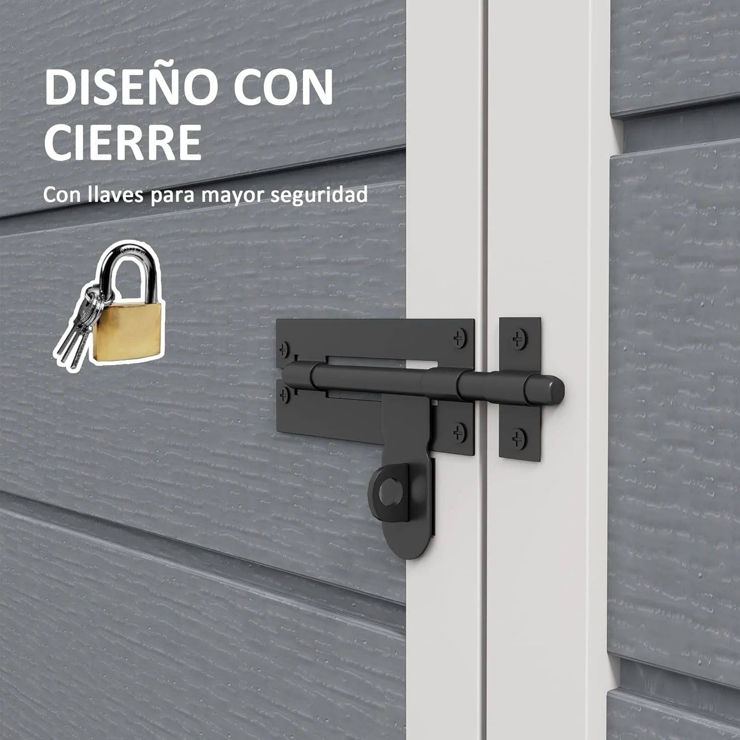 Outsunny Caseta de Jardín Exterior, 1,14 m², 151x92x193 cm, Cobertizo de Jardín Exterior con Suelo, Puerta Corredera, Ventana y Techo Inclinado, para Almacenamiento de Herramientas, Gris