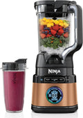 Ninja 2-in-1 Detect Power Blender Pro & Single Serve, 1200 W, dzbanek 2 l (maks.900 ml), 1 kubek 680 ml, smoothie, rozdrabnianie warzyw i miksowanie mrożonych napojów, Czarny- miedziany, TB301EUCP