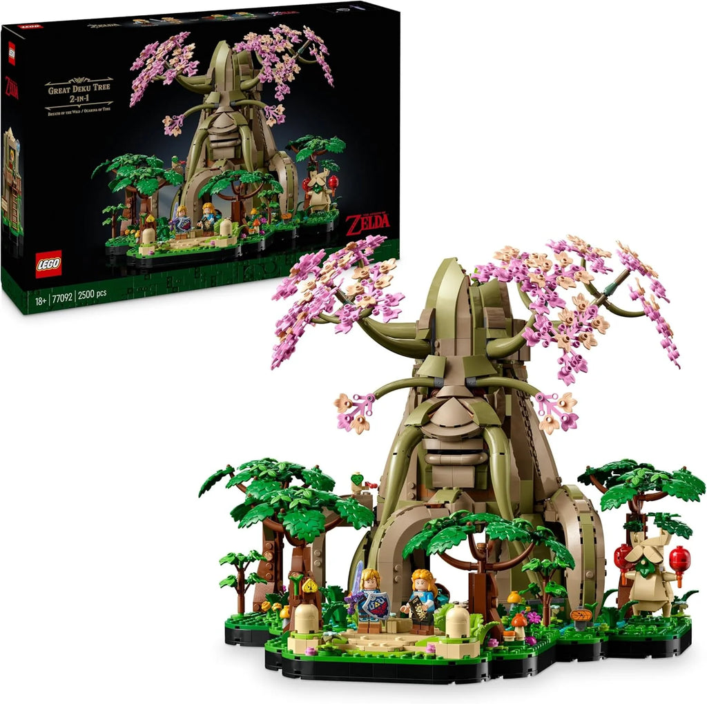 The Legend of Zelda Gran Árbol Deku “2 en 1”, Kit de Maquetas para Adultos con Zelda y 3 Minifiguras de Link, Regalo para Fans de los Videojuegos Ocarina of Time y Breath of The Wild 77092