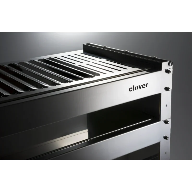Barbacoa De Carbón Con Ruedas Clover En Acero Inoxidable,,