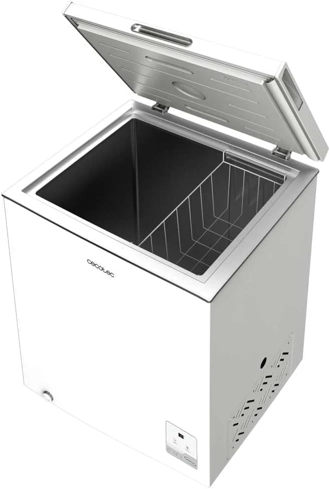 Cecotec Congelador Horizontal Bolero CoolMarket Chest 142 White E, Capacidad 142 L, Modo Inverter Plus, Dual Fuction, Fast Freezing, Cesta Interior, Control Electrónico, Clase E