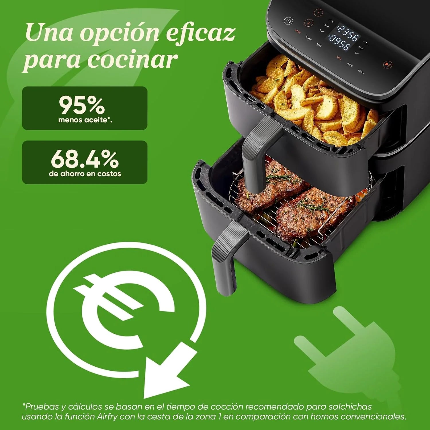 Cosori Turbo Tower Freidora de Aire10,8L con Cesta Verticales, Cocción en 3 Niveles que Ahorra Espacio, 2630 W, 6 funciones, 2 DC Motores, Más de 50 Recetas Completas en Línea