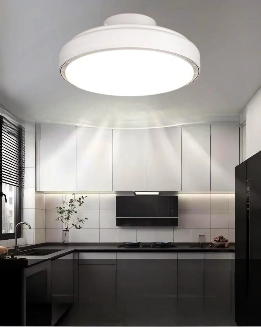 Silencioso Ventilador de Techo luz con Mando a distancia, Ventila Techo Sin Aspas con LED Moderno, 6 velocidades Reversibles, Smart Dimmable Ventilador Lámpara para Dormitorio Salón Bianco