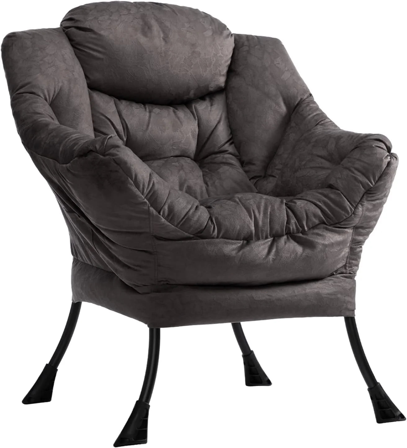 HollyHOME Poltrona, Relax Poltrona con Braccioli e Divano Pocket, Tessuto in Velluto, Leisure Sofa con Tessuto Moderno e Struttura in Acciaio, Blu Scuro
