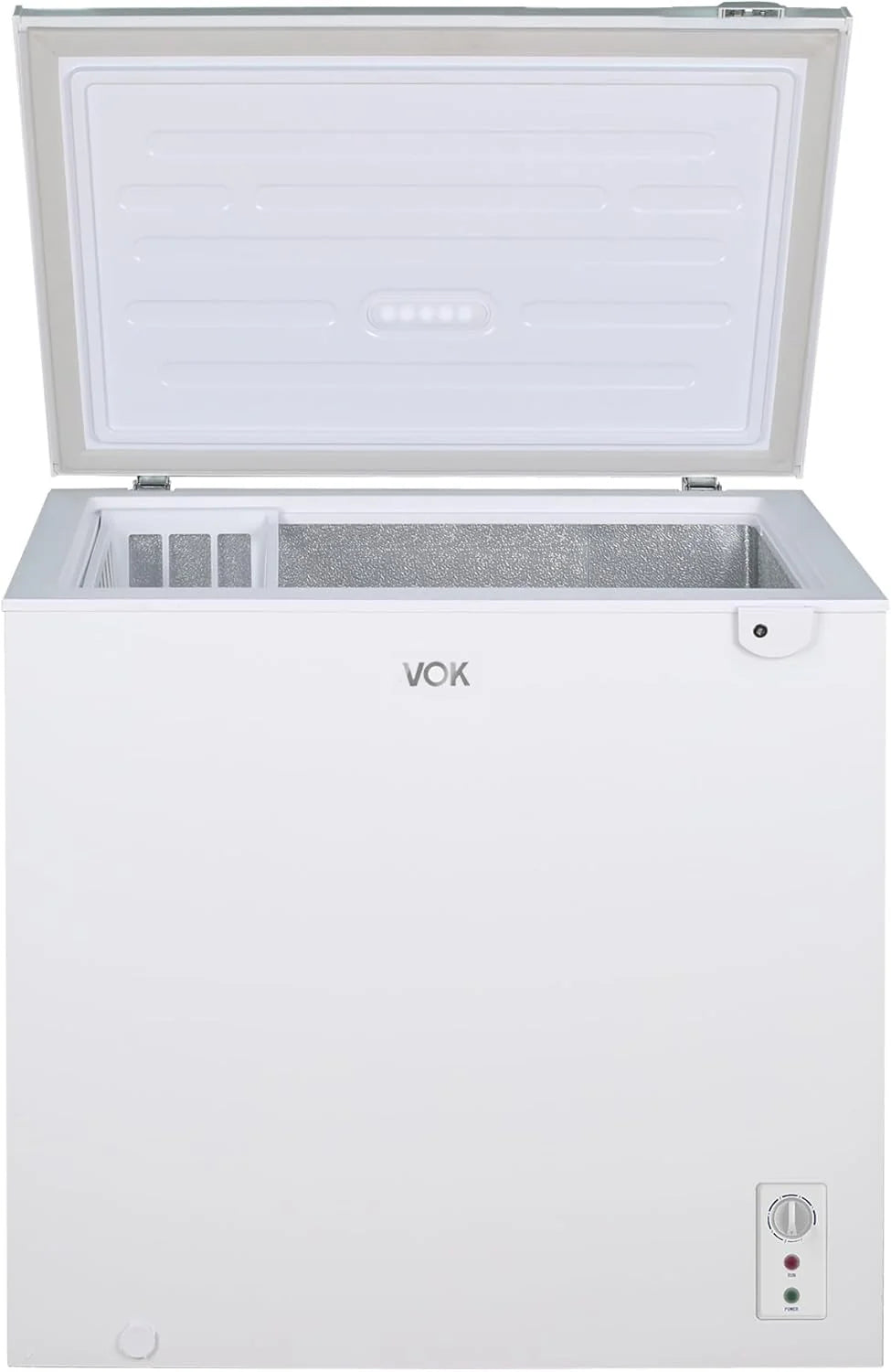 VOK Congelador Horizontal 194 L Ancho 81,8 cm - Función Dual, Congelación Rápida, Luz LED, Bloqueo de Seguridad, Autonomía de 23 h, Blanco