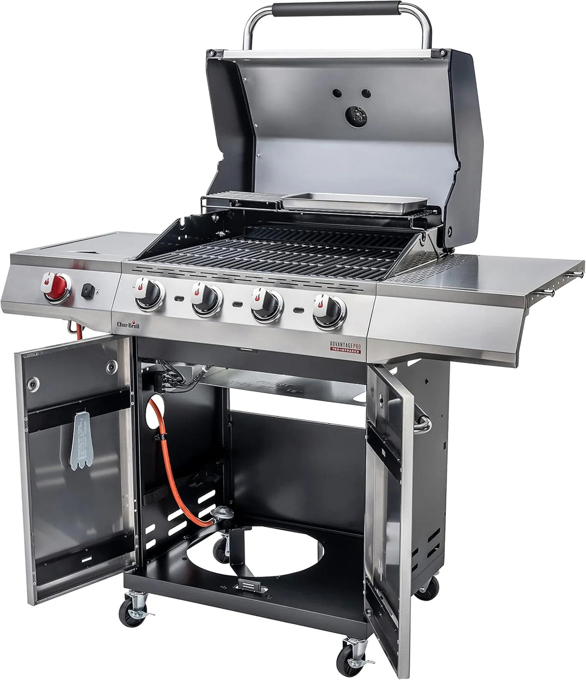 Char-Broil Barbacoa de Gas Advantage PRO S 4 - Barbacoa a gas con 4 quemadores y TRU-Infrared Technology, quemador de alto rendimiento de 900 °C, rejillas de hierro fundido