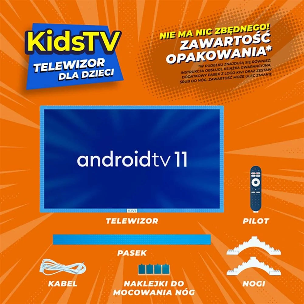 Telewizor dla dzieci 32” KIVI KidsTV, LED, Full HD, niebieski
