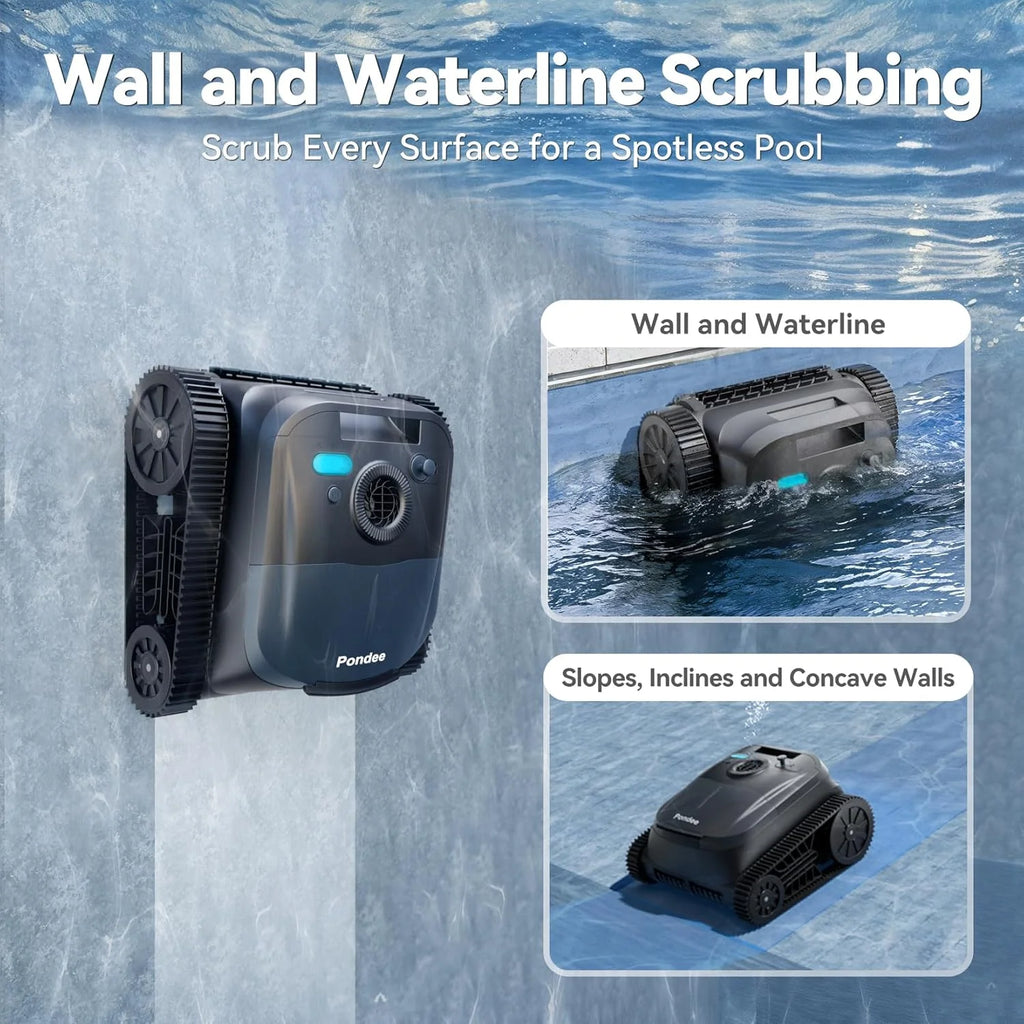 X5 Robot Piscina Limpiafondos y Paredes, Planificación Inteligente, Autonomía de 180 Min, 4 Modos, Smart Precision Docking™, Limpiafondos Piscina Automatico para Piscinas de hasta 300 m²