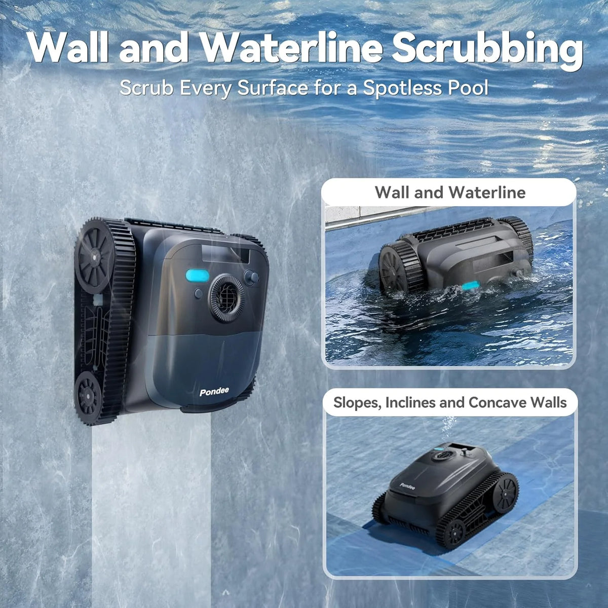 X5 Robot Piscina Limpiafondos y Paredes, Planificación Inteligente, Autonomía de 180 Min, 4 Modos, Smart Precision Docking™, Limpiafondos Piscina Automatico para Piscinas de hasta 300 m²