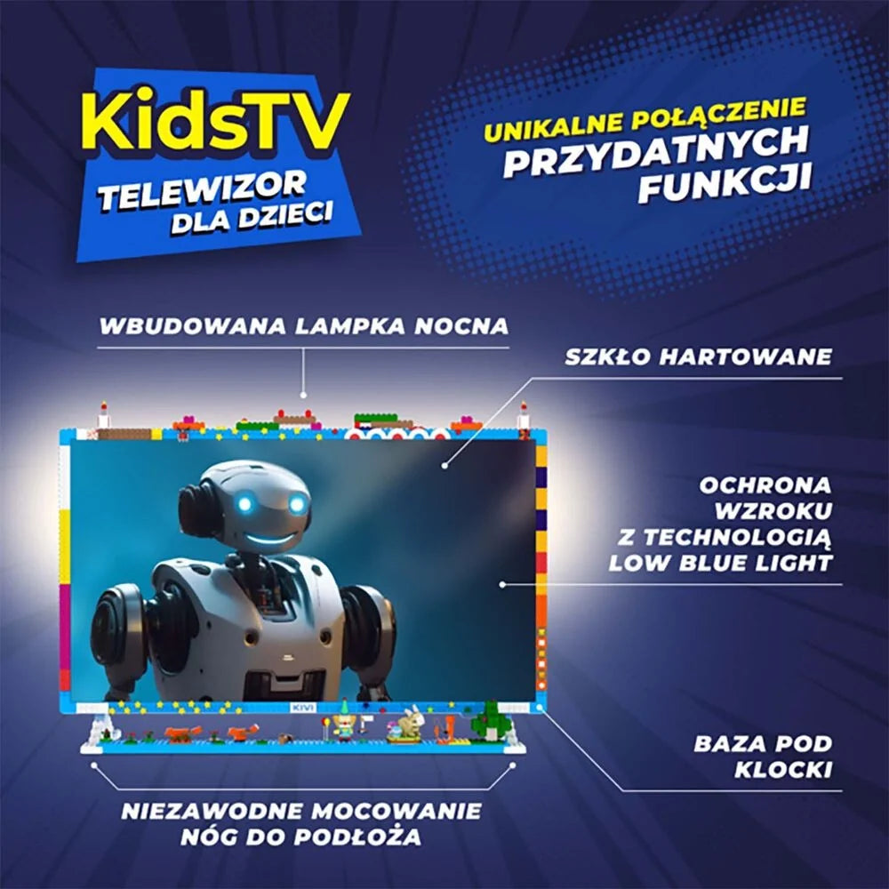 Telewizor dla dzieci 32” KIVI KidsTV, LED, Full HD, niebieski