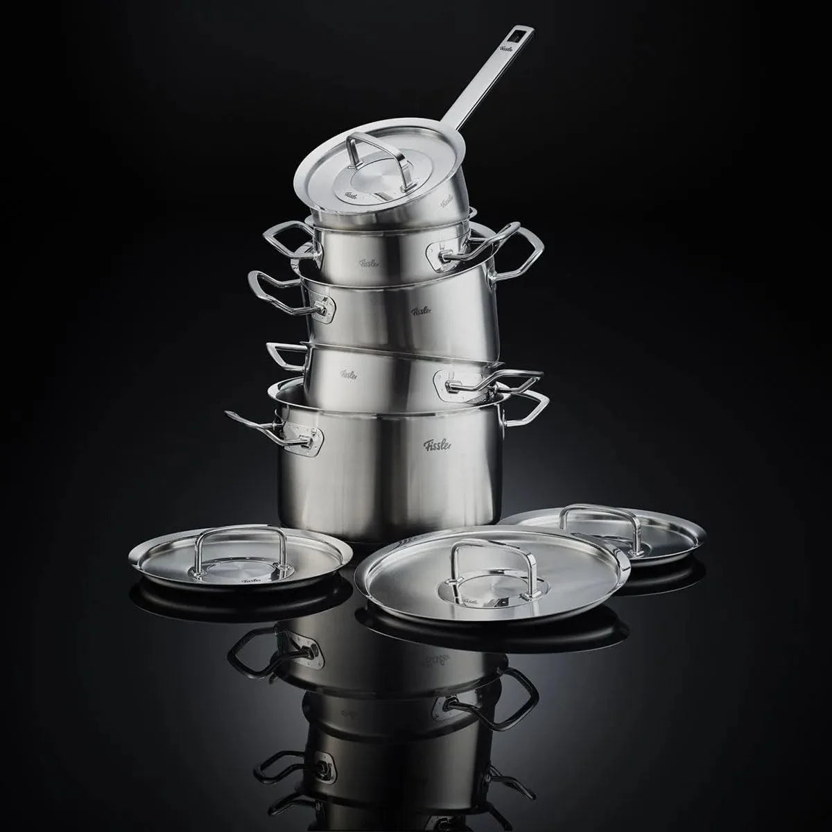 Fissler Original-Profi Zestaw Garnków z Rondlem, 18/10 Steel, Srebrny, 5 sztuk