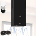 Klarstein Campana Isla Cocina, Extractor para Islas, Campana Techo Flujo Aire 641m³/h, Temporizador, Extractora Isla Regulable, Humos 3 Modos y Filtros de Carbón Activo