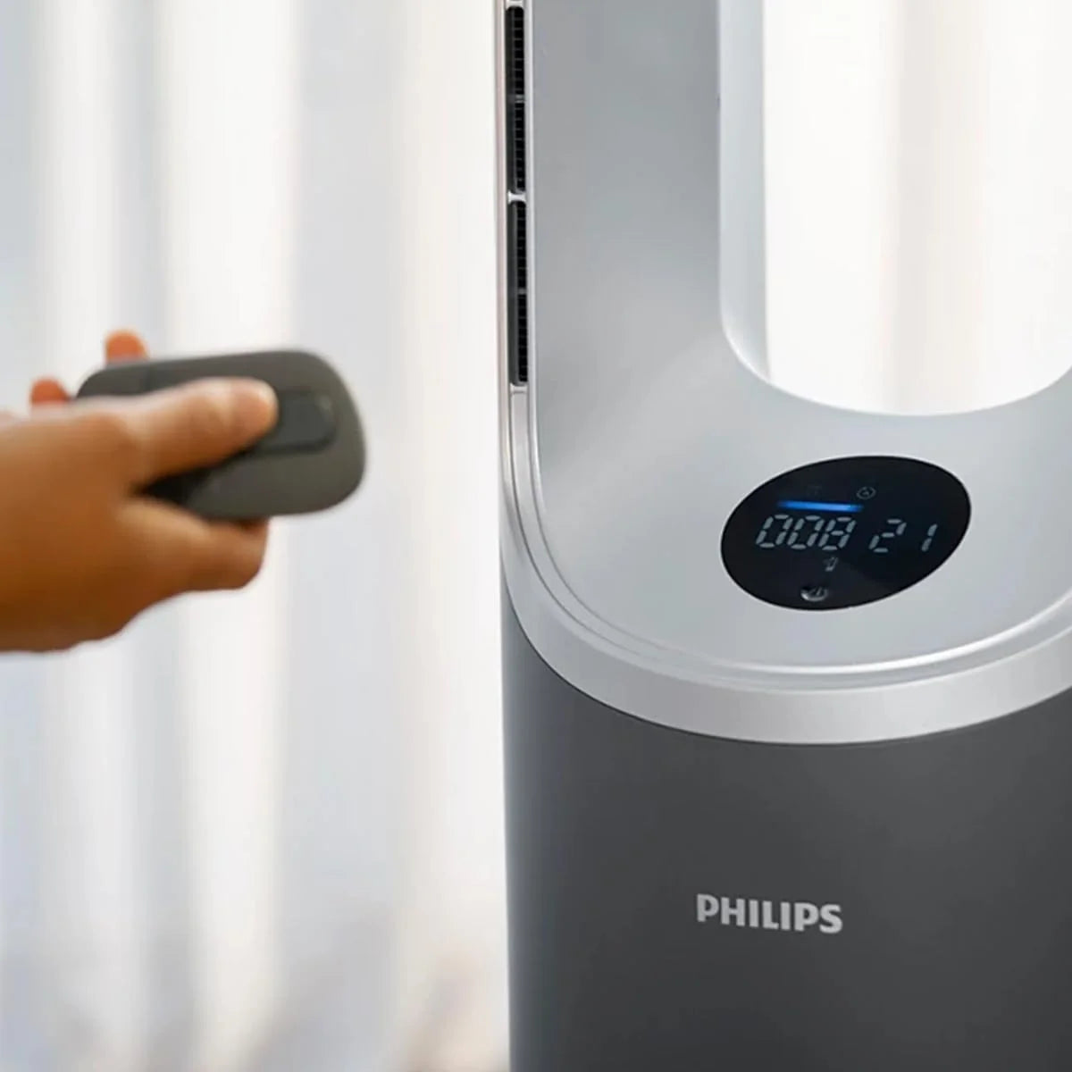 Philips 2-w-1 oczyszczacz i nawilżacz powietrza z serii 3000, 131 m², filtr NanoProtect HEPA i filtr z aktywnym węglem usuwa 99,97% wszystkich, niewidocznych cząstek, Kolor Biały (AC3737/10)
