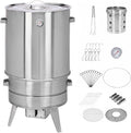 Ahumador Barril Asador De Carne Material De Acero Inoxidable Asador De 360° Incluye Termómetro Y Recipiente para Cenizas 50 Cm De Diámetro Parrillero