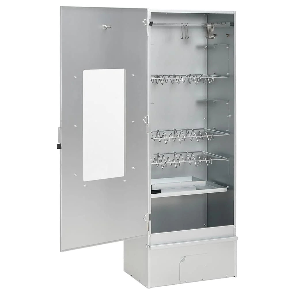 Horno Ahumador De Barbacoa Con Mesa Acero Galvanizado Vidaxl