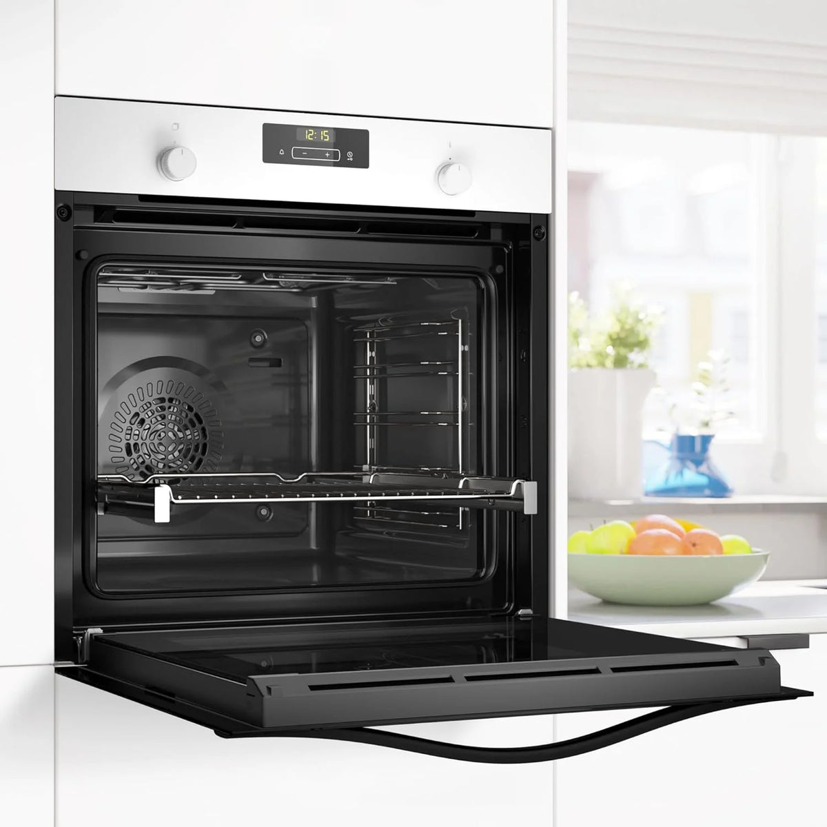 Balay – Horno multifunción, 60 cm de ancho, 71L, Serie Cristal, Función Freidora de aire, Aqualisis, blanco, 3HB5159B4