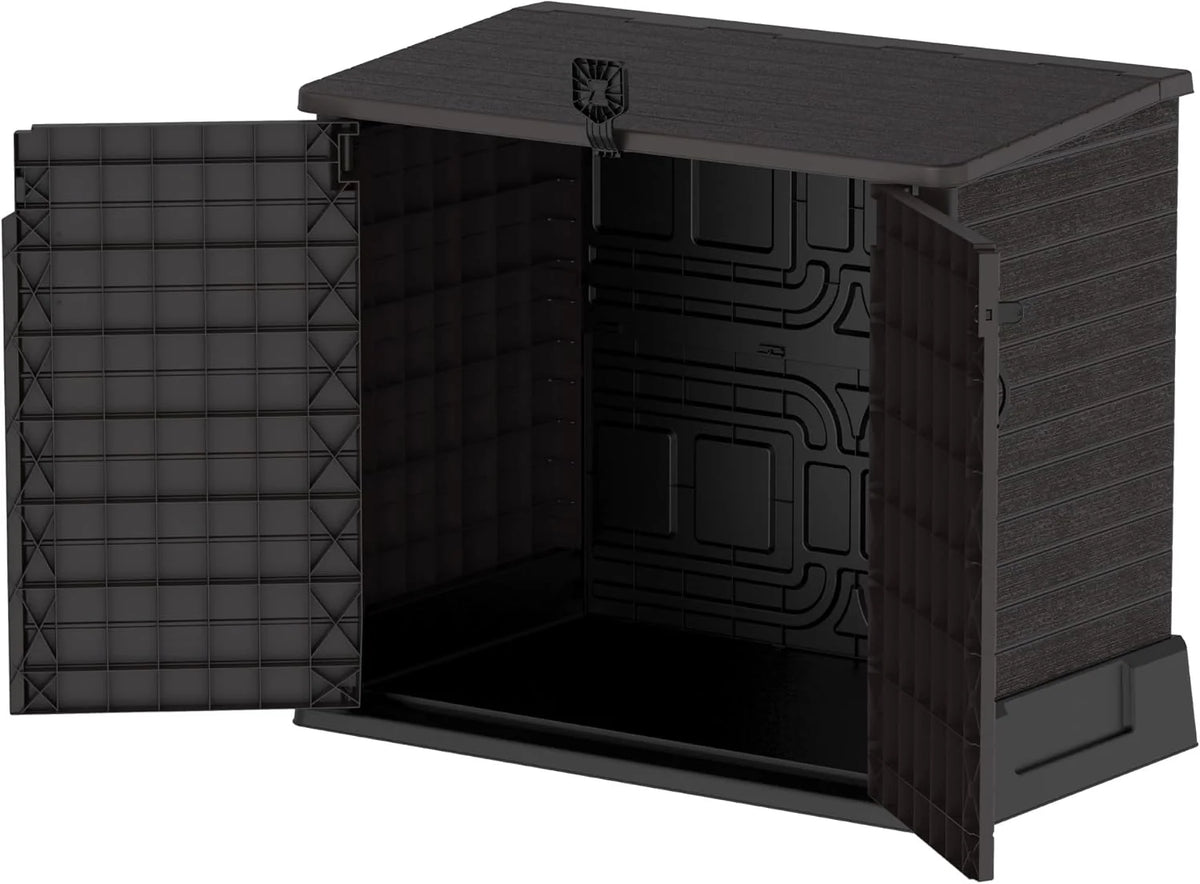 Duramax - Arcón cubre cubos exterior - 850 L - PVC - color marrón