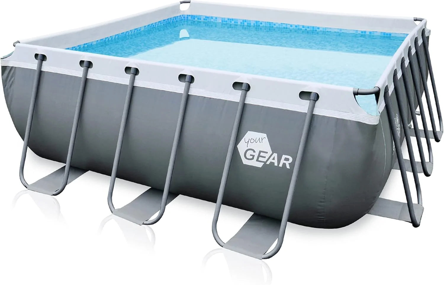 yourGEAR Piscina Familiar XL 3x3m - Piscina de Jardín con Marco de Acero Duradero, 8100L