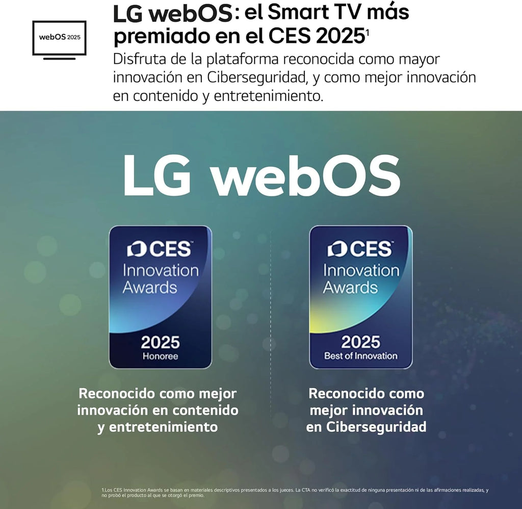 50UA73006LA - TV 50", UHD 4K, WebOS 25, Ultimate IA, HDR10 Pro, Super Upscaling, Dolby Digital Plus, Google Assistant, Negro