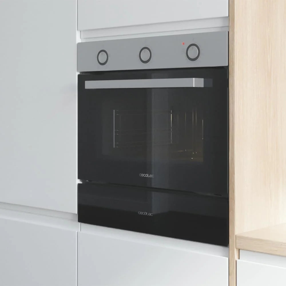 Cecotec Horno Integrable 45cm Alto Convencional Bolero Hexa C134500 Inox A. 2600W, 56L de Capacidad, Bajo Consumo, 4 Funciones, Temporizador, Limpieza de Vapor, Cocción de Vapor