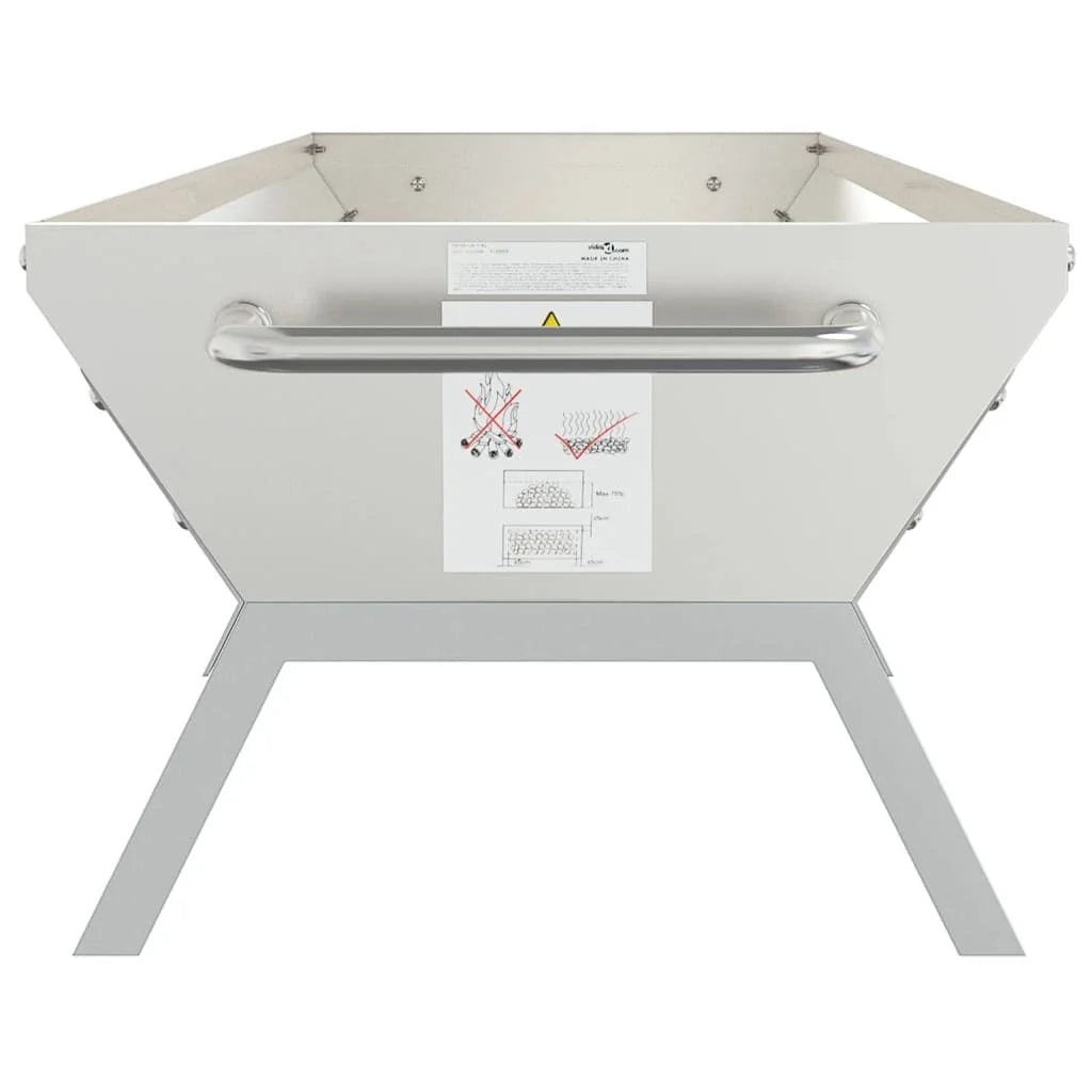 Bandeja Para Barbacoa Acero Inoxidable Plateado 118x42x30,5 Cm Vidaxl