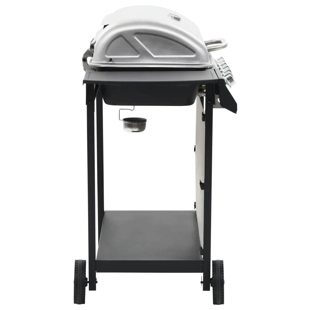 Barbacoa Portátil De Gas Con 6 Zonas Plateada Acero Inoxidable Vidaxl