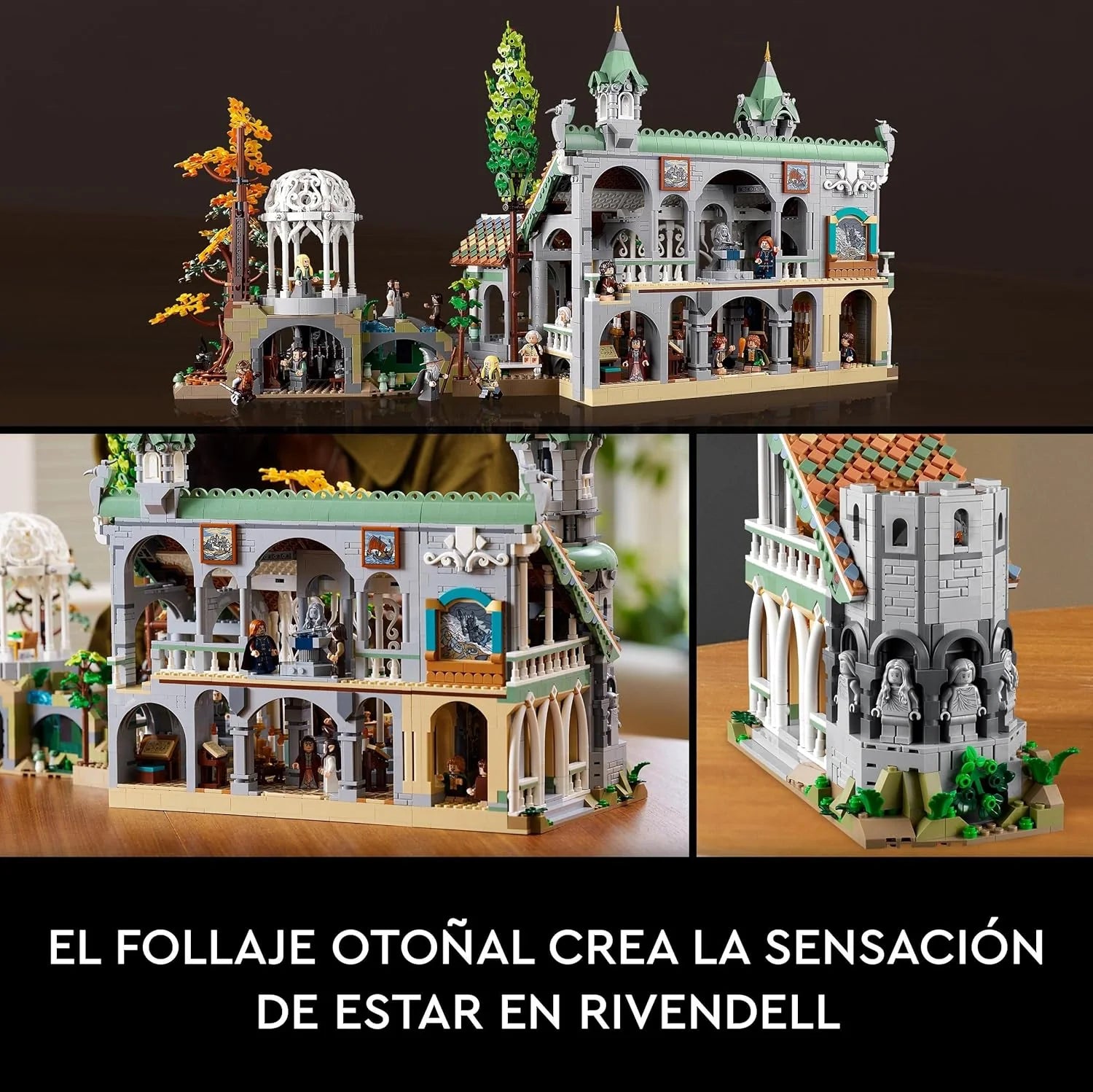 Icons EL SEÑOR DE LOS Anillos: RIVENDEL - Regalo por el Día del Padre - Maqueta para Construir de la Tierra Media - Gran Set con 15 Minifiguras Inc. Frodo, Bilbo, Gandalf y Legolas 10316
