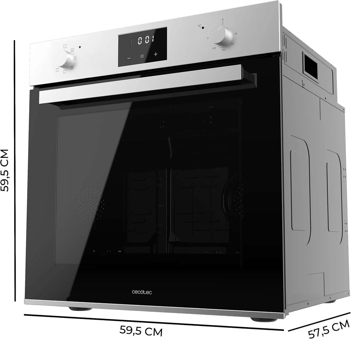 Cecotec Horno Integrable Multifunción 70L Bolero Hexa M226001 Line A. 2800W, 7 Funciones, Display, Steam Base XXL, Steam Assist, Steam EasyClean, Cooling Fan, Modo Eco, Modo Convección, Modo Grill