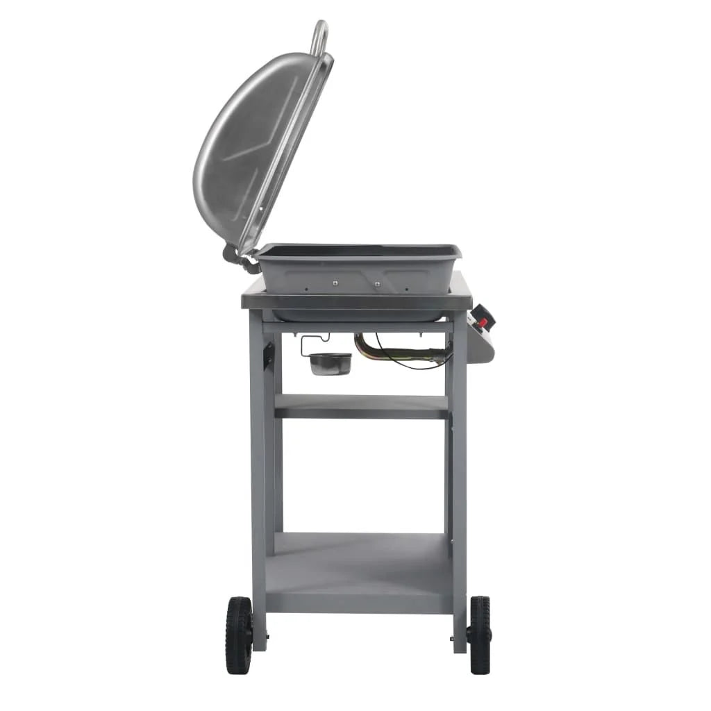 Barbacoa Portátil De Gas Con Mesita De 3 Estantes Plateado Vidaxl
