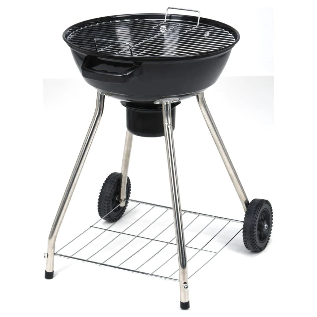 Barbacoa De Carbón Sobre Ruedas Negro 45 Cm Progarden