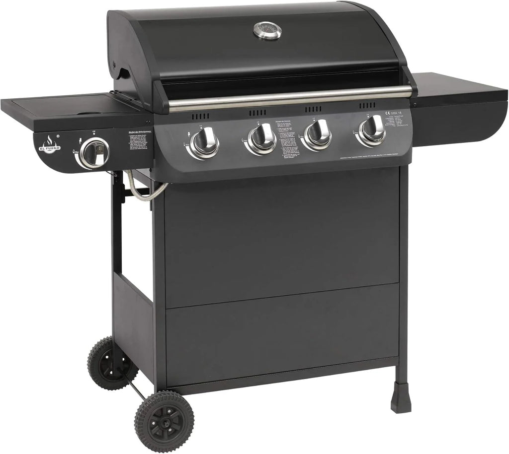 Grill gazowy "COLUMBUS" 4 + 1 palnik firmy El Fuego® BBQ BBQ grill na kółkach, grill gazowy Barbecue AY 563