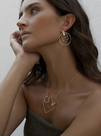 Collar y pendientes plata chapada
