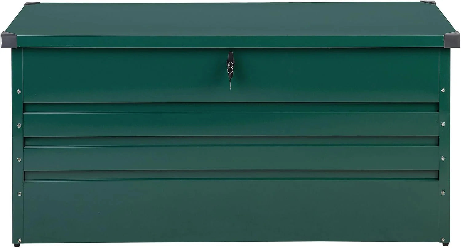 Beliani Caja de almacenamiento para exterior de acero galvanizado verde 400L Cebrosa