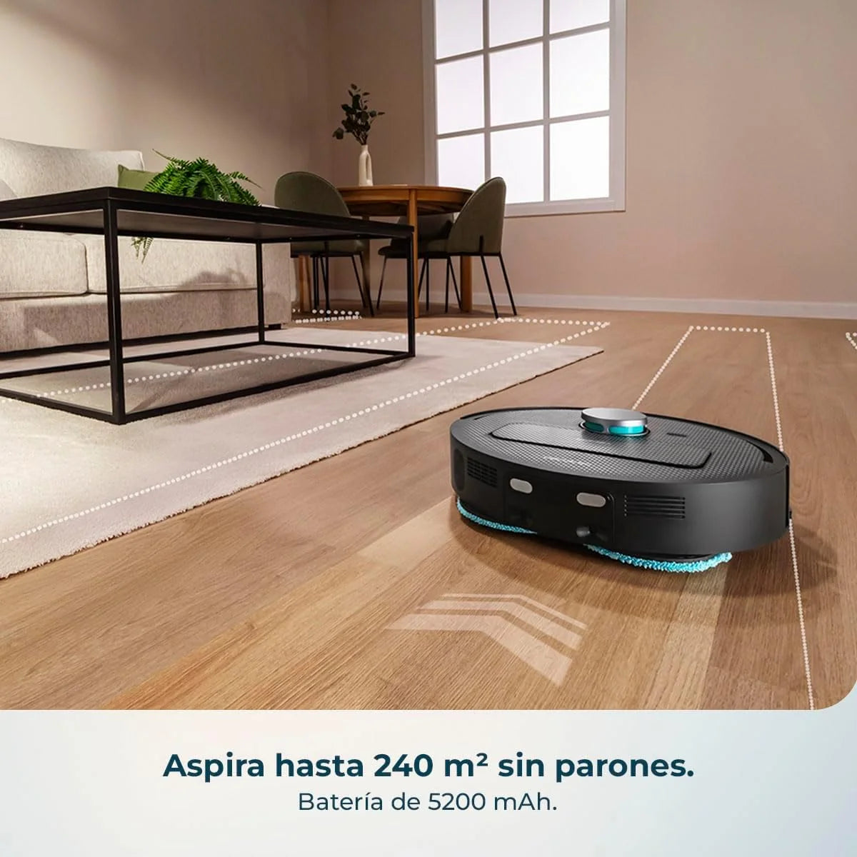 Cecotec Robot Aspirador y Friegasuelos con Base de Autovaciado y App Conga X50 X-Treme. Navegación Láser, Mapeo Interactivo, 15000Pa, Autonomía 240mins, Mopas Elevables, Base con 3 Depósitos