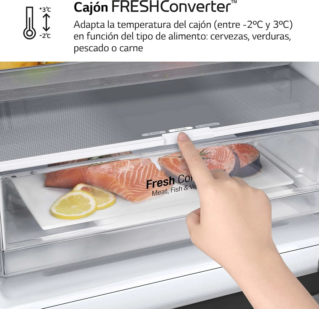 GBP61DSXGC - Frigorífico Combi No Frost, Congelador, Compresor Smart Inverter, Color Inox Antihuellas, 186 cm, 341 l