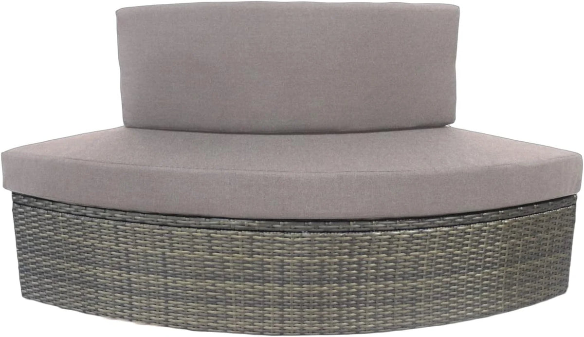 NETSPA Octopus 165 Mueble Semirrígido para SPA - 5 Módulos con Estante Doble, Tapa Bloque Motor, Estribo, Banco y Estante Bajo - PVC y Compuesto de Madera - Negro - SP-MOB165C-M5