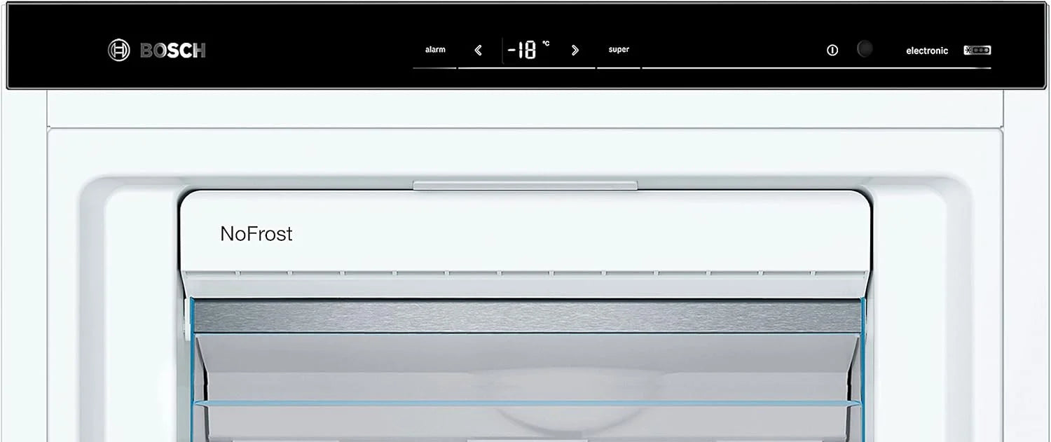 Bosch GSN51AWCV Serie 6 - Congelador independiente, 161 x 70 cm, 175 kWh por año, color blanco, 290 L, tamaño XXL, iluminación LED, VarioZone, NoFrost