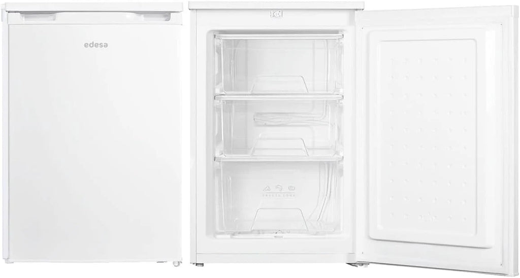 Edesa Congelador Horizontal EZS-0813 WH/A Table-Top Frío Homogéneo Regulación Mecánica de Temperatura 3 Cajones de Capacidad y Puerta Reversible Tirador Integrado Ancho 55,3cm Color Blanco