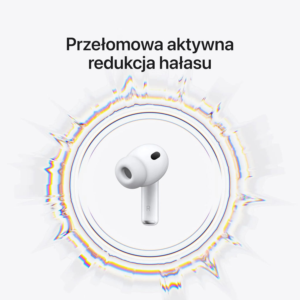 Apple AirPods Pro 3 Bezprzewodowe słuchawki, aktywna redukcja hałasu, pomiary tętna, funkcja aparatu słuchowego, Bluetooth, dźwięk przestrzenny, Hi-Fi, ładowanie przez USB-C