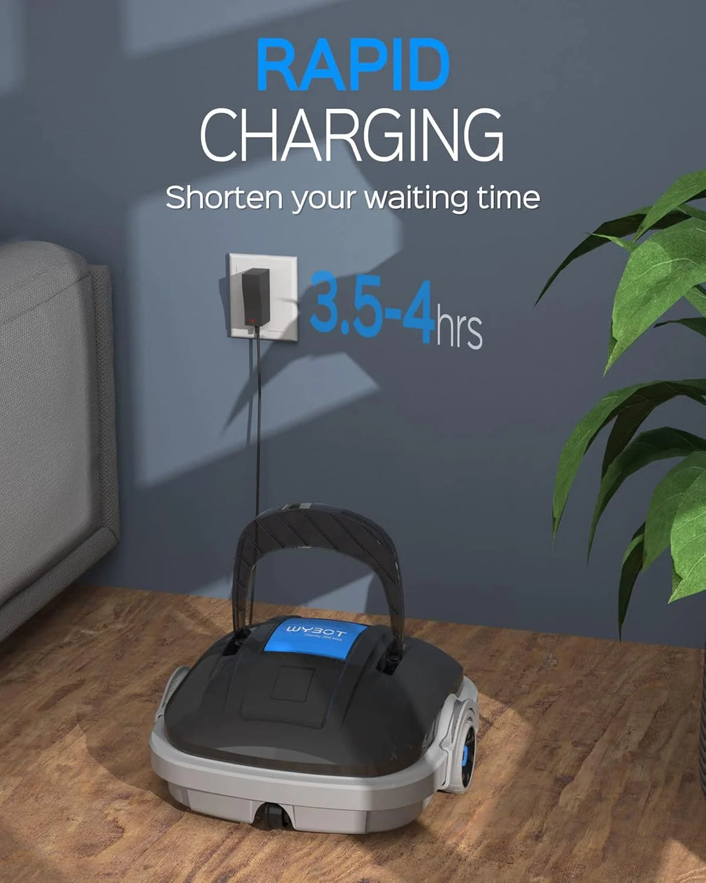 Robot Limpiafondos Piscina Electrico sin Cable para Aspirador Piscinas de hasta 80m², 100 Mins Doble Filtración y Estacionamiento Automático, Robot Limpiafondos Piscina con Motores de Doble Tracción