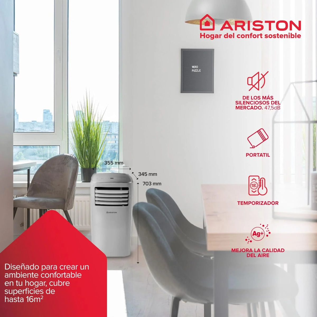 Ariston Mobis 9 Przenośny Klimatyzator (energooszczędny, cichy, prosty w instalacji). Przeznaczony do instalacji w Polsce