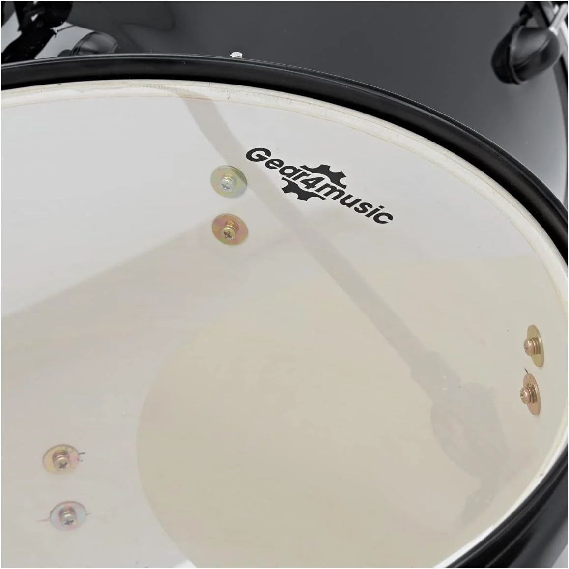 Gear4music BDK-1 Kit de Batería Compacta Completa para Principiantes - Batería Acústica de 5 Piezas, Platillos, Pedal de Bombo, Sillín y Baquetas - Negro
