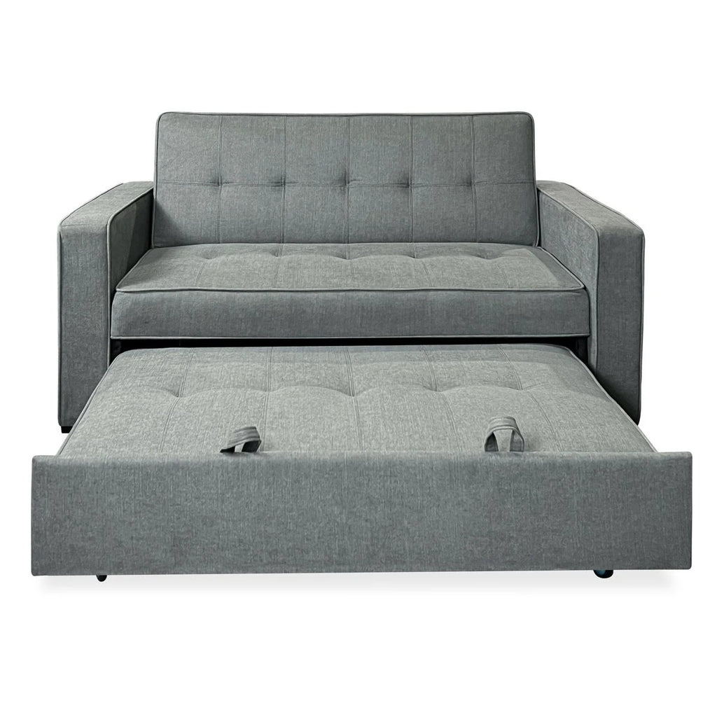 Sofá Cama De 2 Plazas Modelo Vienna Con Reposabrazos, Gris, Diseño Moderno, Práctico Y Funcional